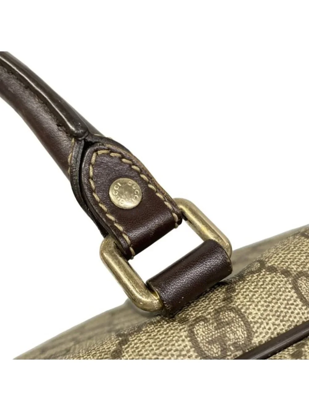 Gucci Business Bag GG Plus Supreme Beige Ebony Dark Brown Leather - Picture 11 of 15